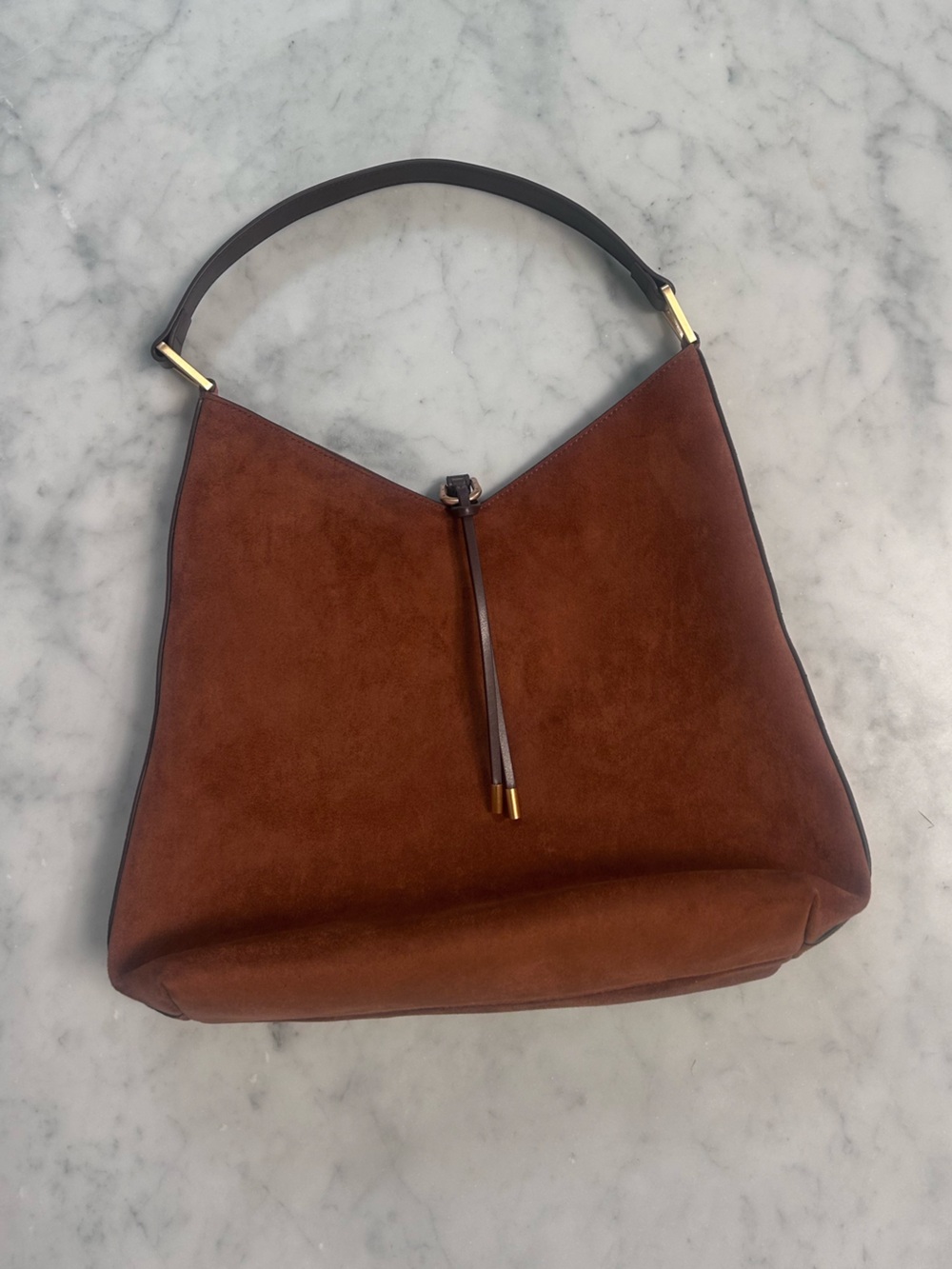 JW PEI Aria Brown Suede Hobo Bag with Gold Hardware - Picture 5 of 11